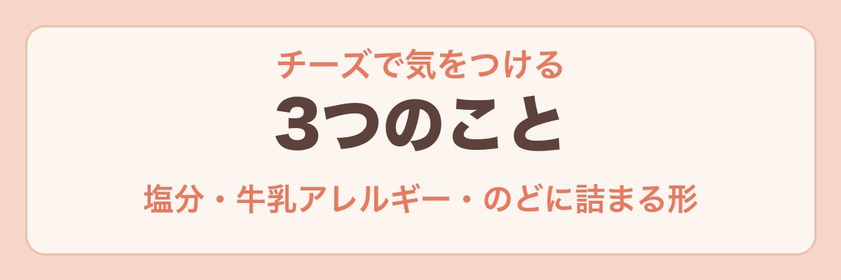 離乳食のチーズで気をつける3つのこと
